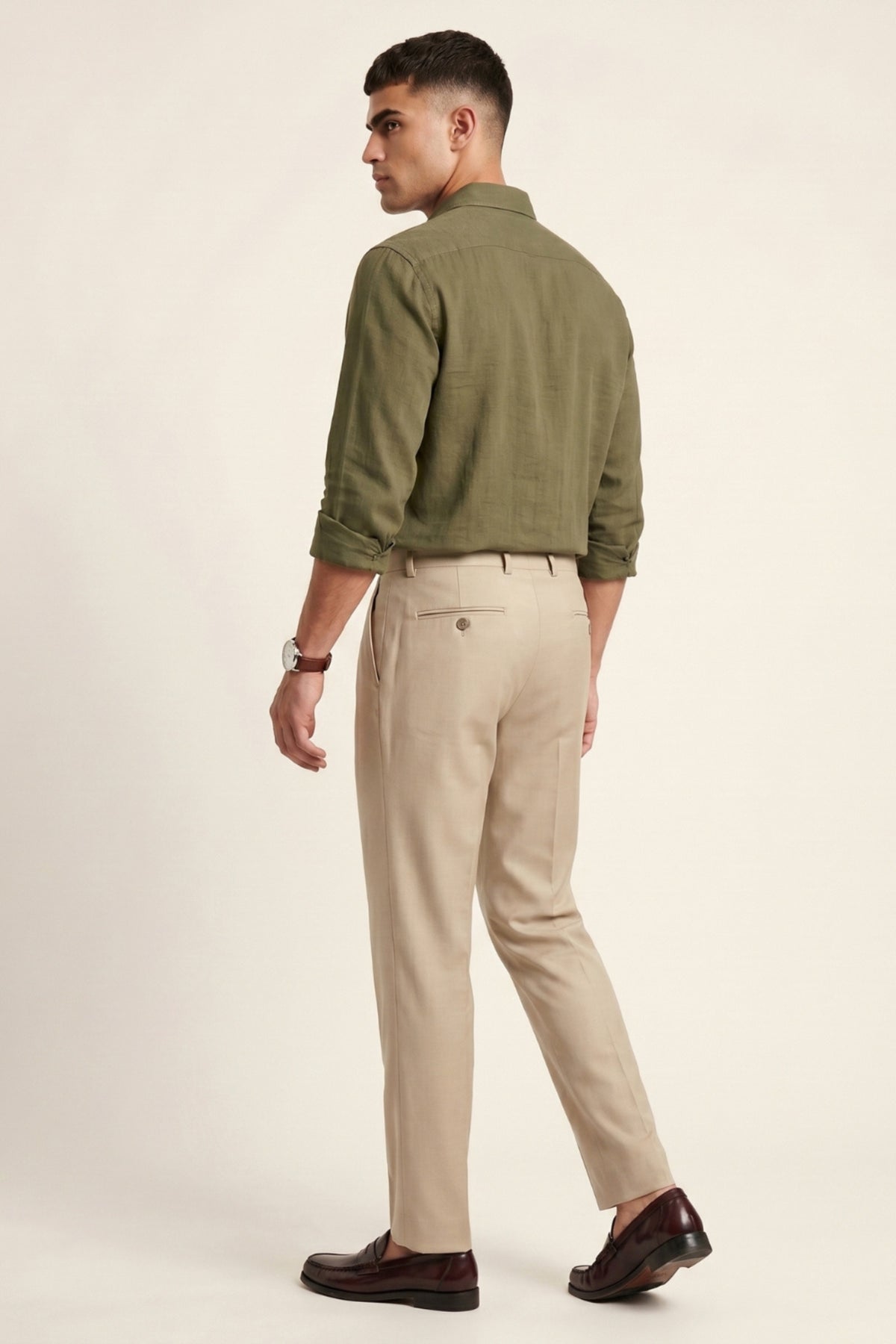 Men cream Slim Fit Formal Pants – product view 5