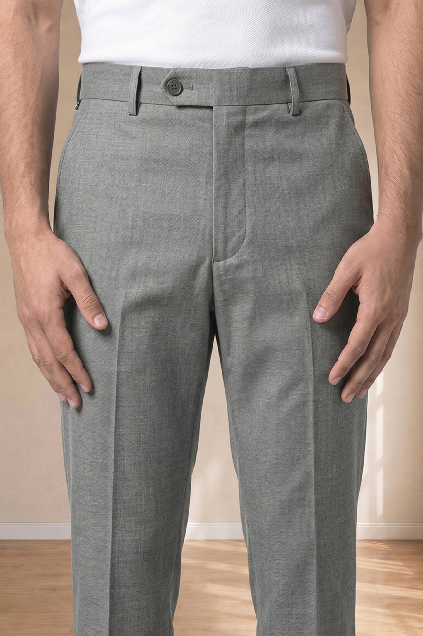 Dark Grey Formal Pants for Men – Premium Wool-Blend Fit