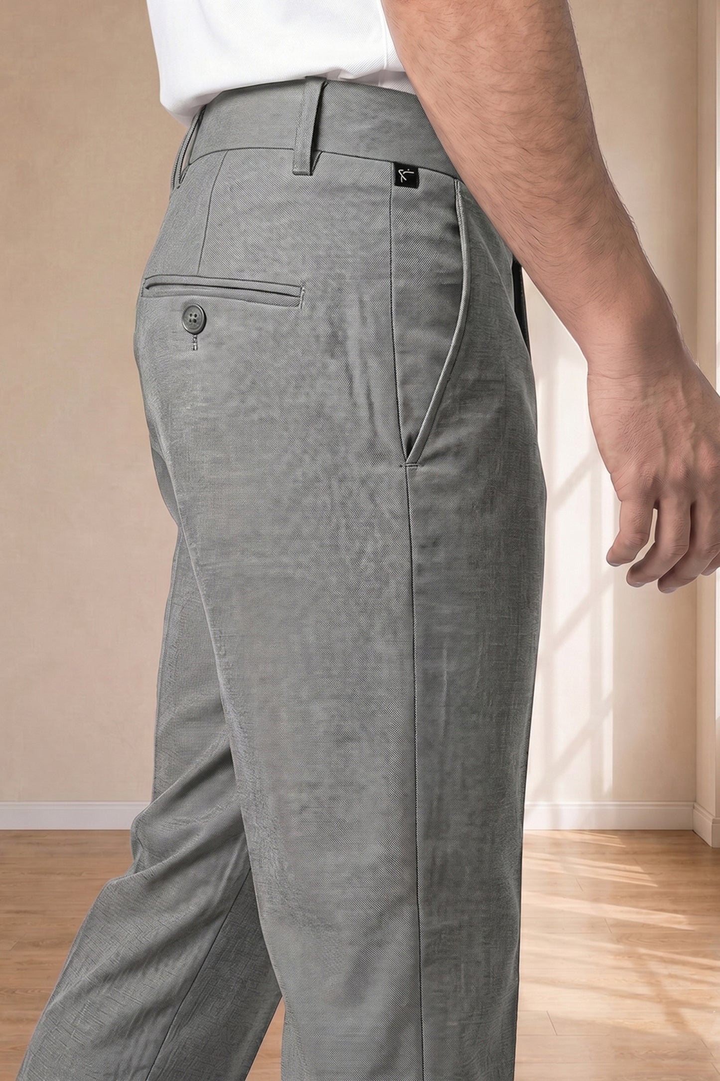 Dark Grey Formal Pants for Men – Premium Wool-Blend Fit