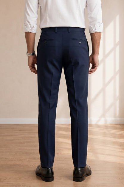 Blue Formal Pants for Men – Tailored Stretch, Office Ready