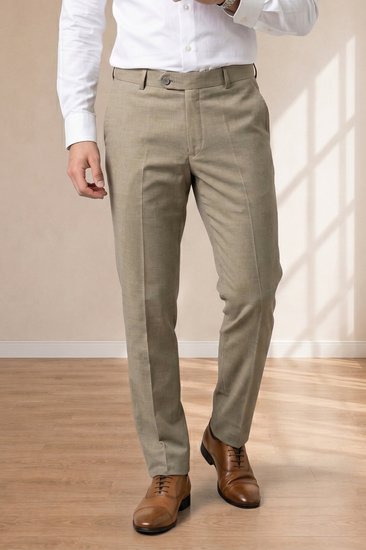 Light Brown Formal Pants for Men – product view 3