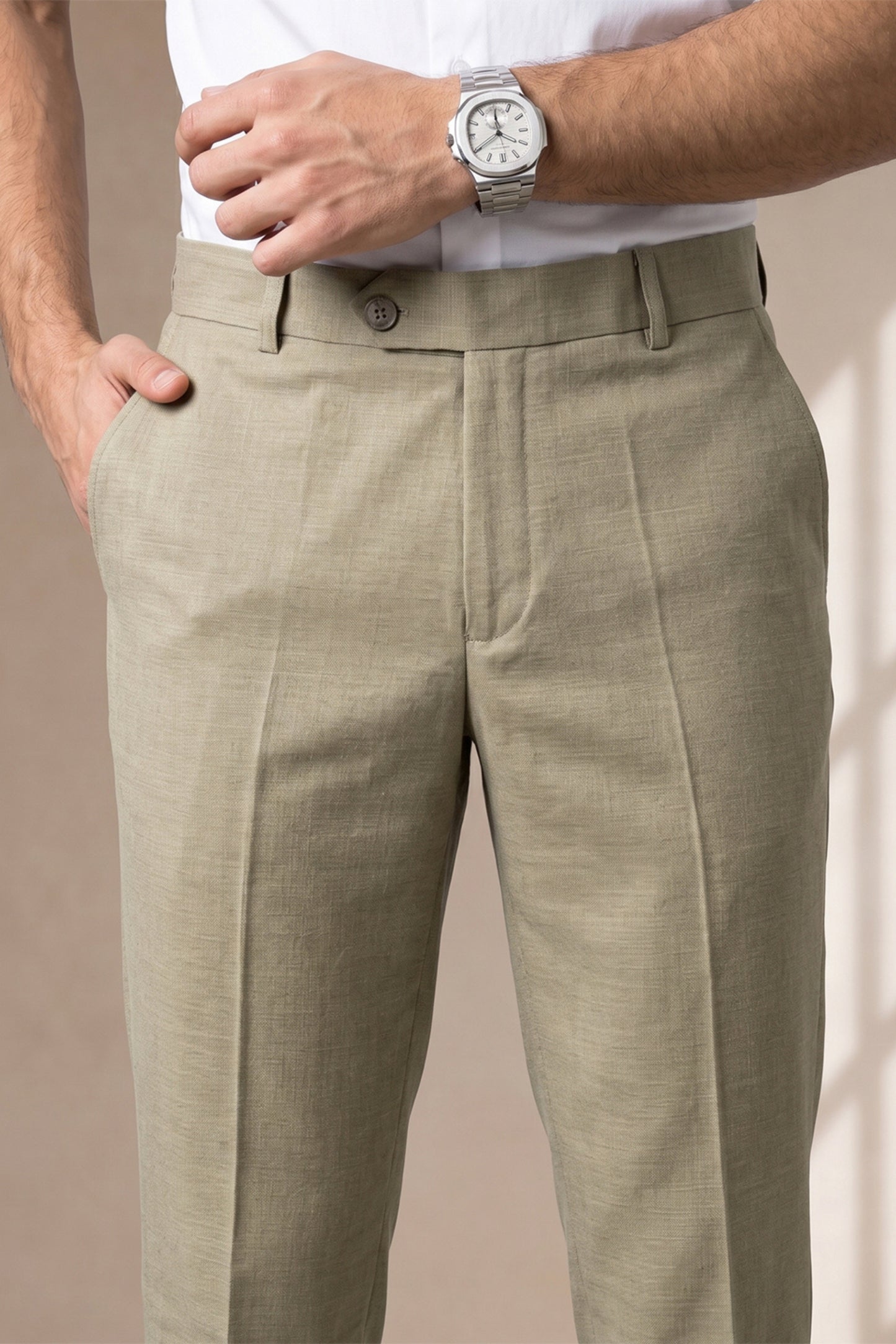 Light Brown Formal Pants for Men – product view 4