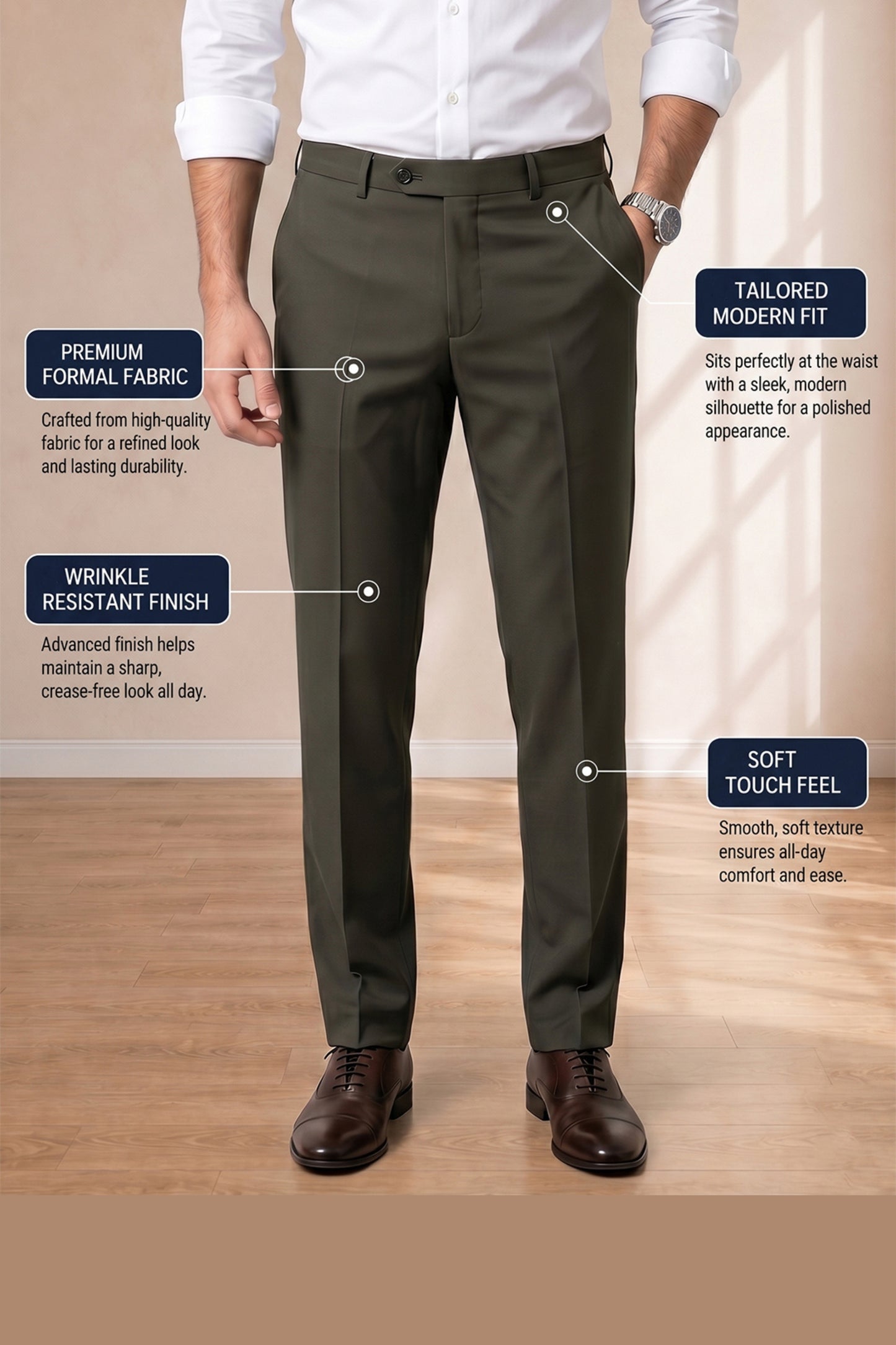 Light Green Formal Pants
