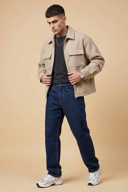 Dark Blue Loose Fit Jeans – front product view