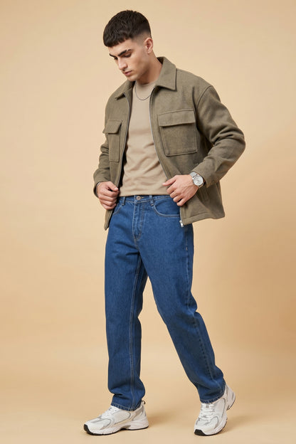 Medium Blue Loose Fit Jeans – front product view