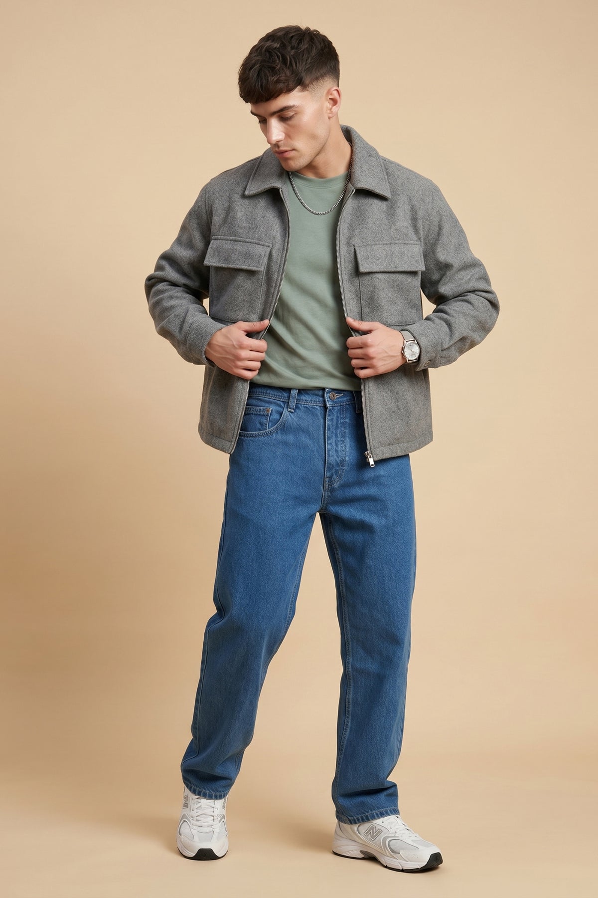 Light Blue Loose Fit Jeans – front product view