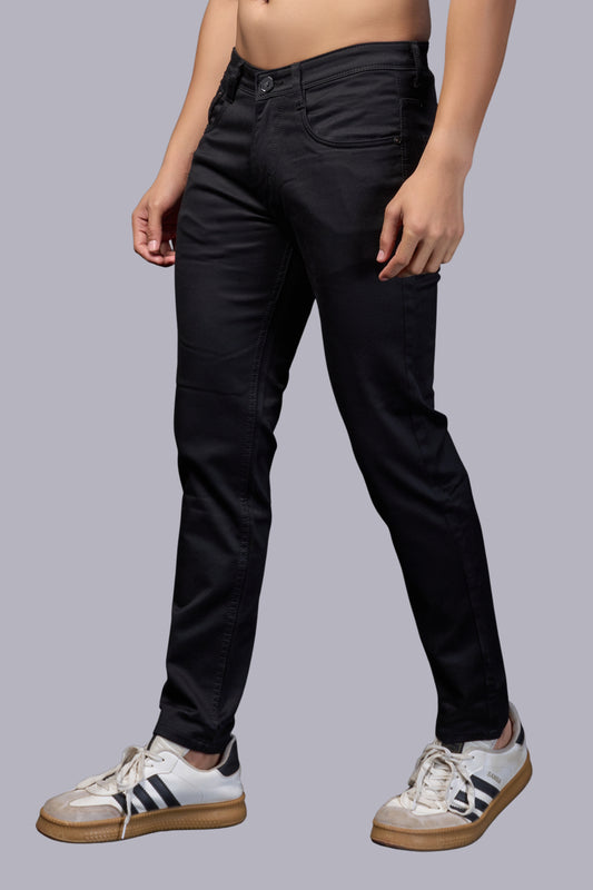 Men's Black Slim Fit Ankle Jeans