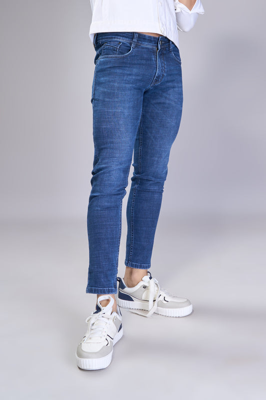 Men's Midnight Blue Slim Fit Ankle Jeans