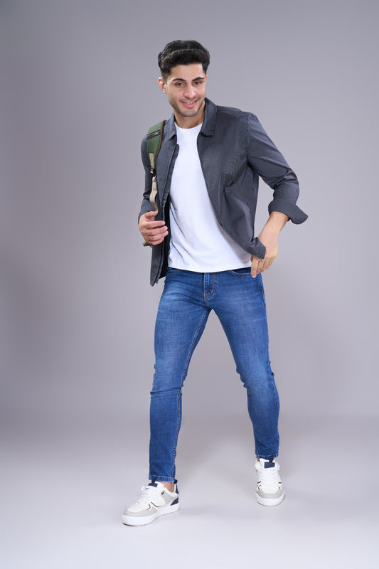 Men's Indigo Blue Slim Fit Ankle Jeans
