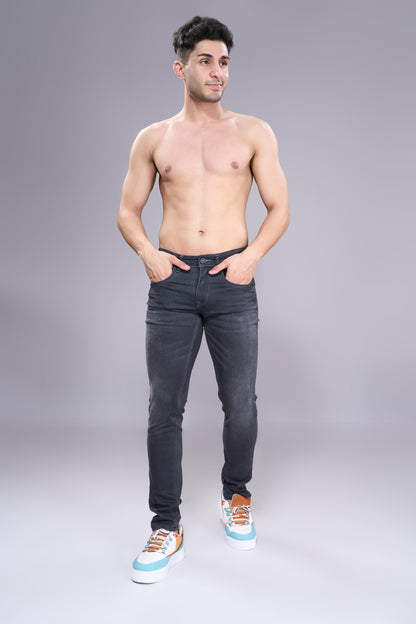 Men's Dark Grey Classic Regular Fit Jeans