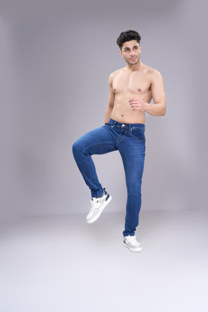 Men's Yale Blue Classic Regular Fit Jeans