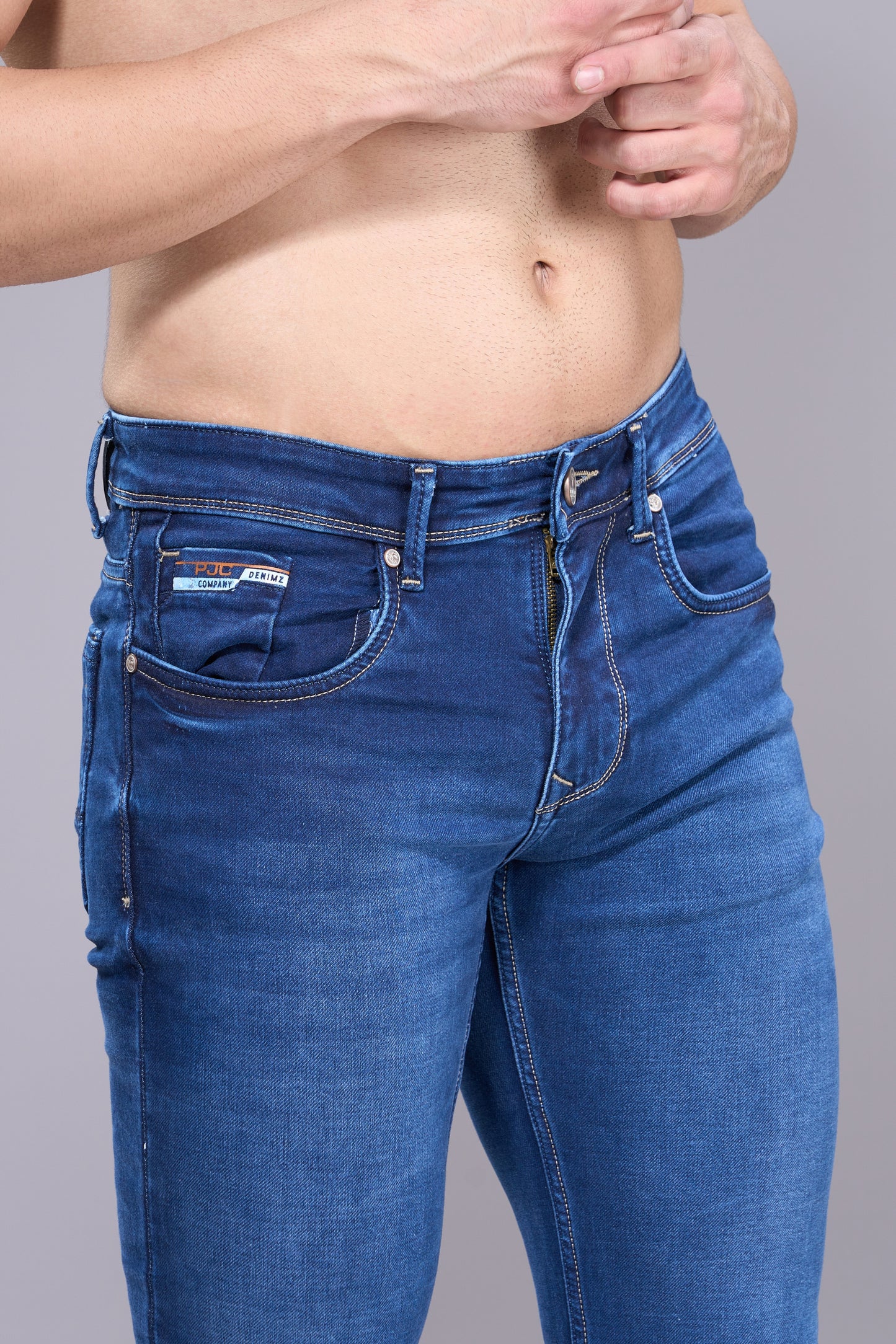 Men's Yale Blue Classic Regular Fit Jeans