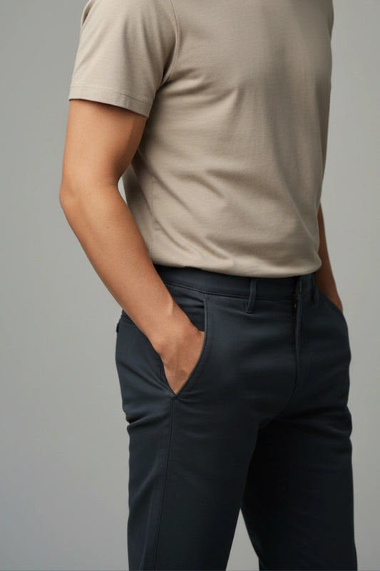 the premium navy cotton twill weave texture