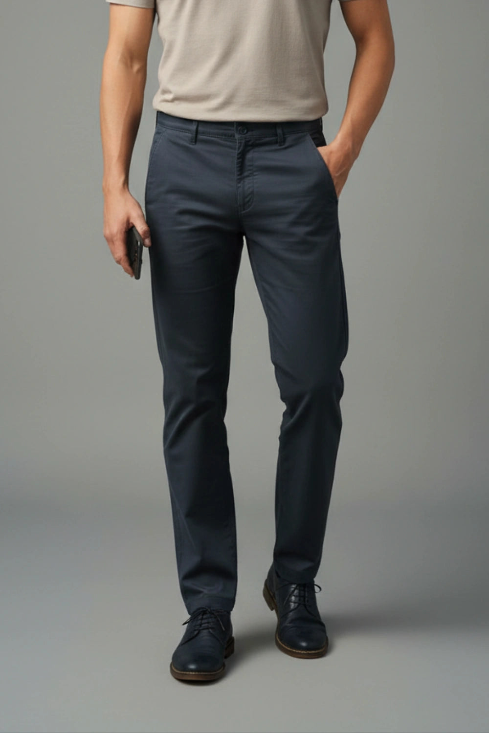 A view showing the clean drape of the cotton fabric