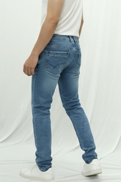 Men's Soft Blue Slim Fit Jeans