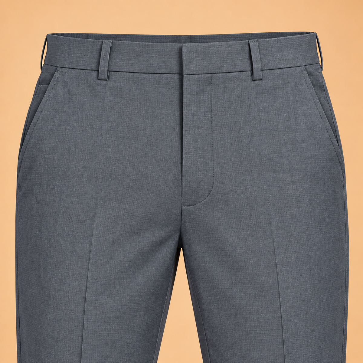 Steel grey formal pants 4435-C – two front side pockets detail