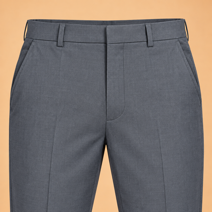 Steel grey formal pants 4435-C – two front side pockets detail