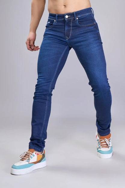 Men’s stretchable regular fit jeans side view