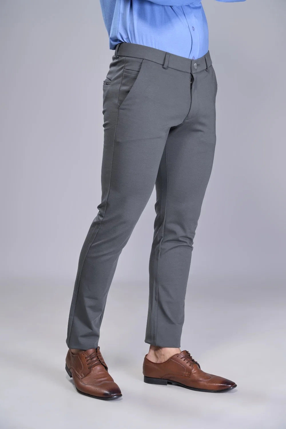 Light Grey Stretch Pants for Men PointerJeans
