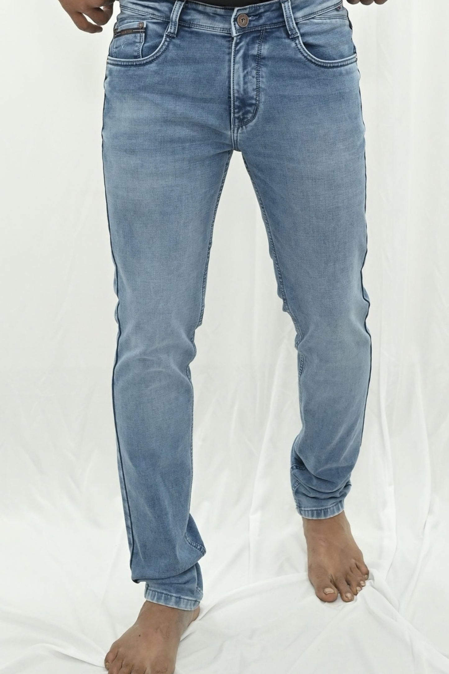 Men's Vintage Light Blue Slim Fit Jeans