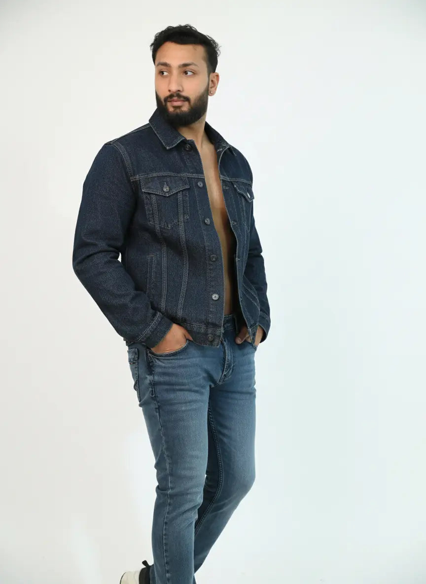 Dark Navy Blue Jeans for Men – Slim Fit Premium Denim PointerJeans